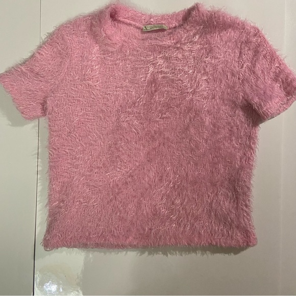 Zara pink fuzzy top size S barley worn - Picture 2 of 6